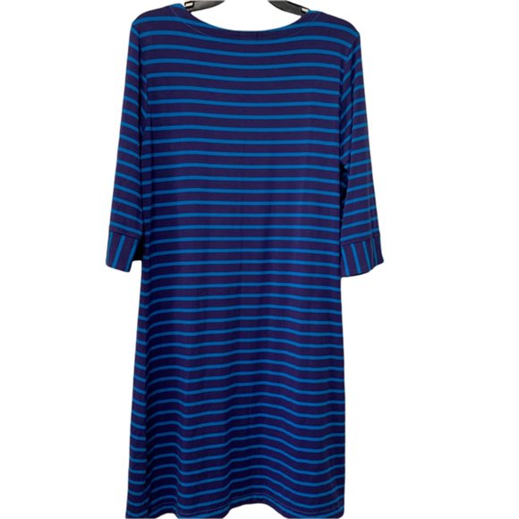 Hatley Striped Knit Shift Dress Boat Neck Preppy Large - Picture 2 of 8